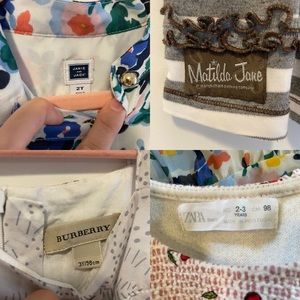 Lot of Girls size 2 Dresses Burberry, Matilda Jane, Janie and Jack, Zara. ❤️